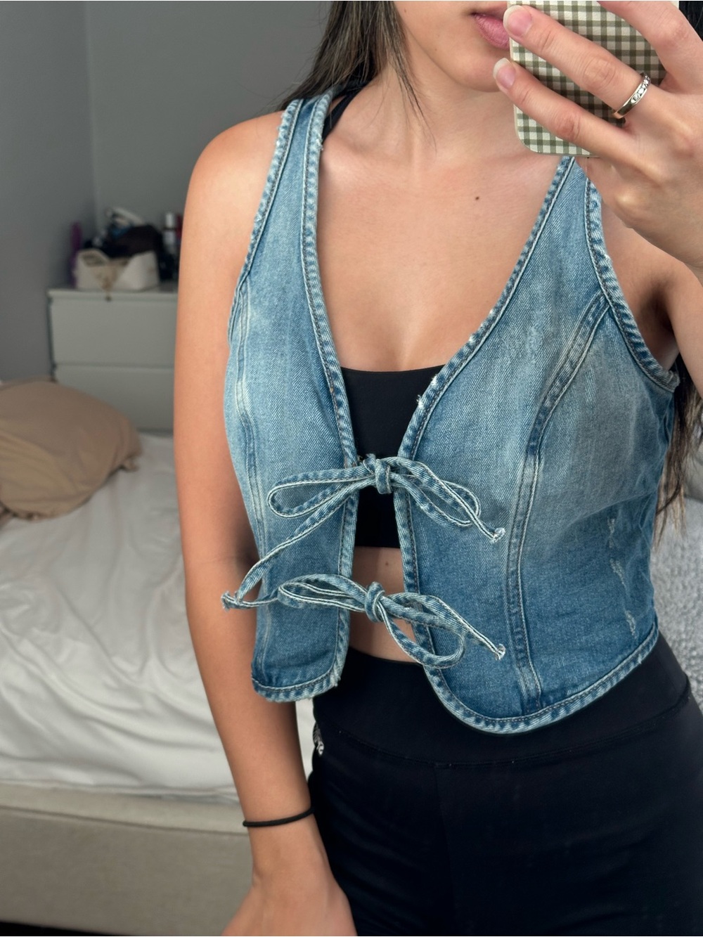 Denim Wild Fable Tie-Front Vest - Blue